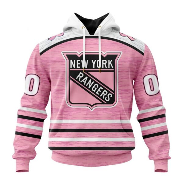 Personalized NHL New York Rangers Hoodie Special Pink Fight Breast Cancer Design Hoodie