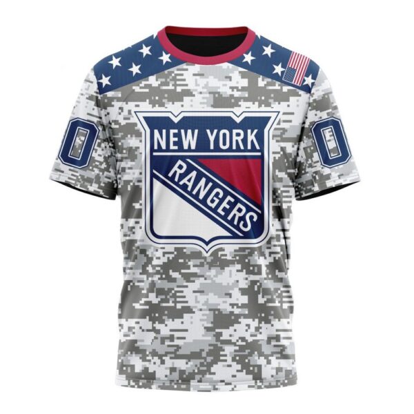 Personalized NHL New York Rangers T-Shirt Special Camo Design For Veterans Day T-Shirt