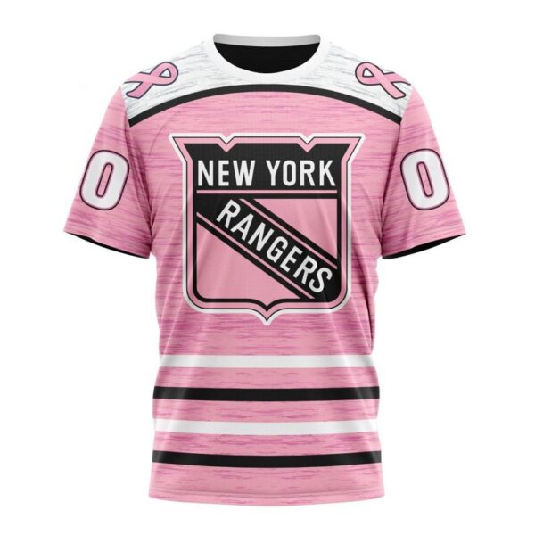 Personalized NHL New York Rangers T-Shirt Special Pink Fight Breast Cancer Design T-Shirt