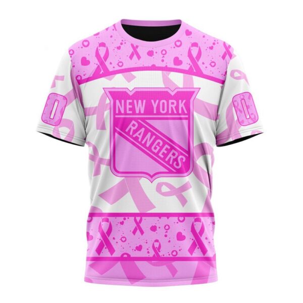 Personalized NHL New York Rangers T-Shirt Special Pink October Breast Cancer Awareness Month T-Shirt