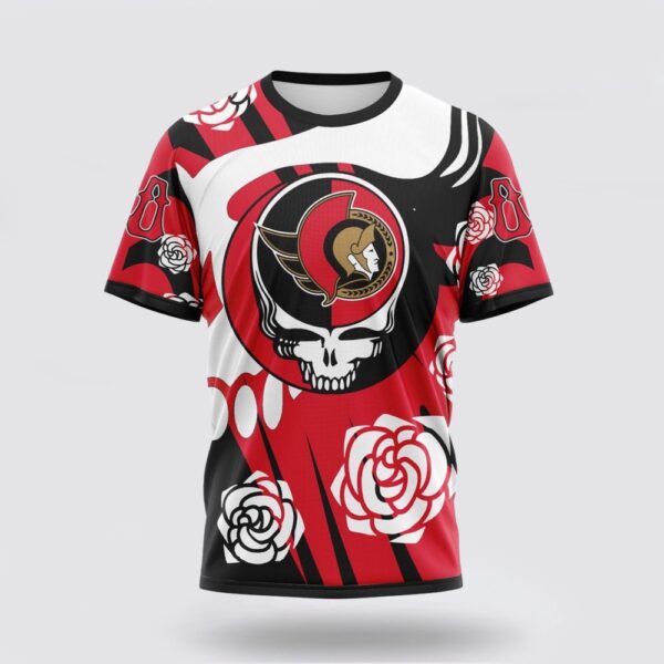 Personalized NHL Ottawa Senators 3D T Shirt Special Grateful Dead Gathering Flowers Design T Shirt