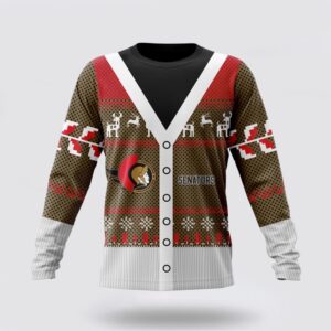 Personalized NHL Ottawa Senators Crewneck Sweatshirt Specialized Unisex Sweater For Chrismas Season Sweatshirt 1