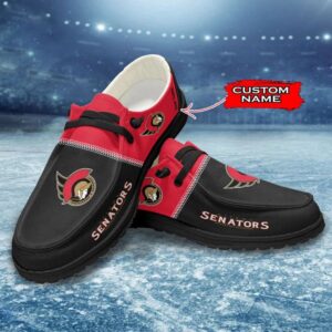 Personalized NHL Ottawa Senators Hey Dude Shoes For Hockey Fans