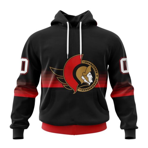 Personalized NHL Ottawa Senators Hoodie Special Black And Gradient Design Hoodie