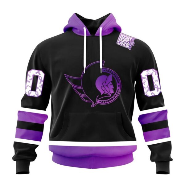 Personalized NHL Ottawa Senators Hoodie Special Black Hockey Fights Cancer Kits Hoodie