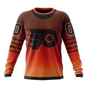 Personalized NHL Philadelphia Flyers Crewneck Sweatshirt New Gradient Series Concept 1