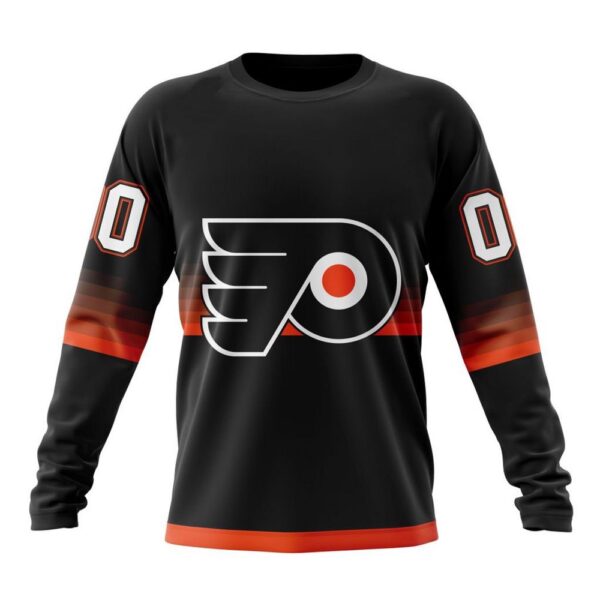 Personalized NHL Philadelphia Flyers Crewneck Sweatshirt Special Black And Gradient Design