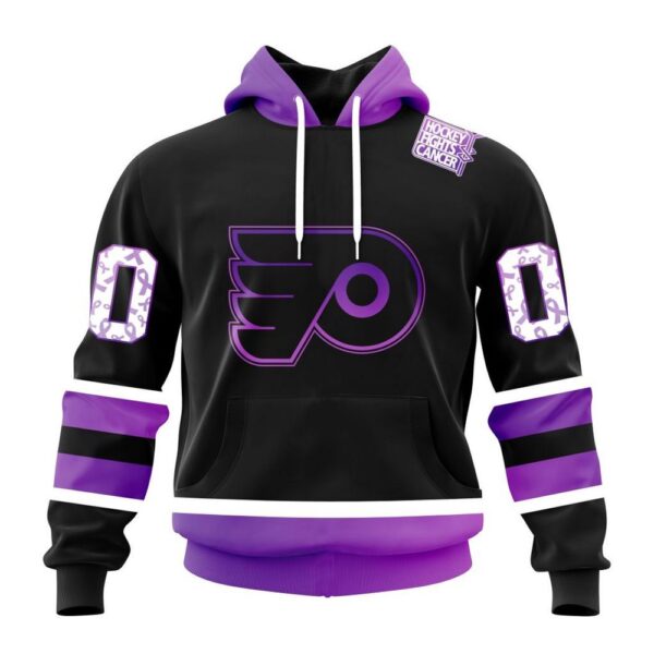 Personalized NHL Philadelphia Flyers Hoodie Special Black Hockey Fights Cancer Kits Hoodie