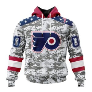 Personalized NHL Philadelphia Flyers Hoodie Special Camo Design For Veterans Day Hoodie 1