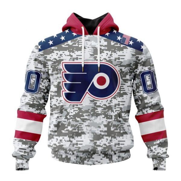 Personalized NHL Philadelphia Flyers Hoodie Special Camo Design For Veterans Day Hoodie