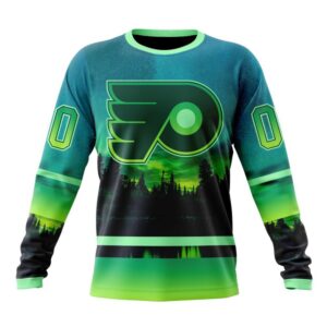 Personalized NHL Philadelphia Flyers Special Crewneck Sweatshirt Design With Northern Light Full Printed Sweatshirt 1