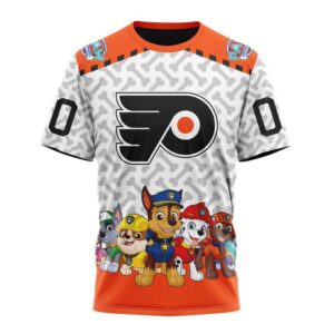 Personalized NHL Philadelphia Flyers T Shirt Special PawPatrol Design T Shirt 1