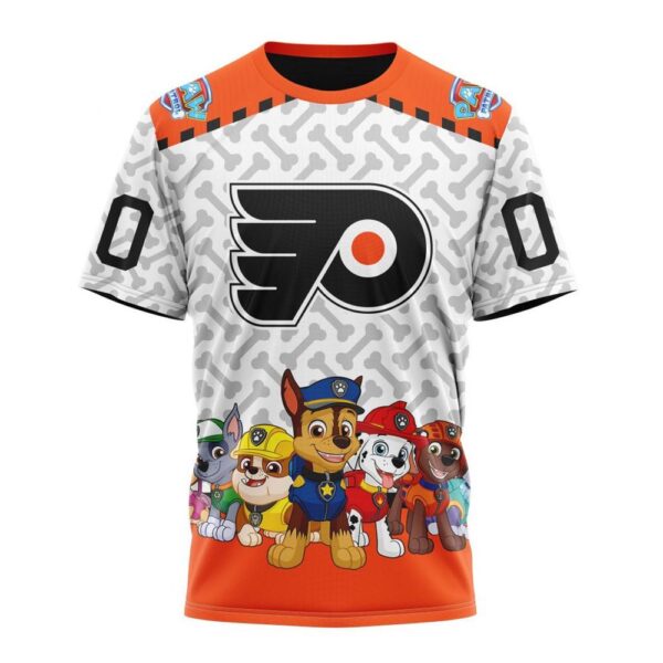 Personalized NHL Philadelphia Flyers T-Shirt Special PawPatrol Design T-Shirt