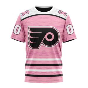 Personalized NHL Philadelphia Flyers T Shirt Special Pink Fight Breast Cancer Design T Shirt 1