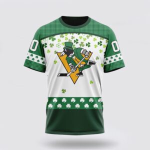 Personalized NHL Pittsburgh Penguins 3D T Shirt Special Design For St Patrick Day T Shirt 1