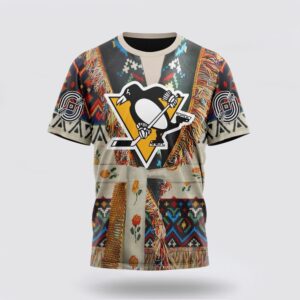 Personalized NHL Pittsburgh Penguins 3D T Shirt Special Native Costume Design T Shirt 1