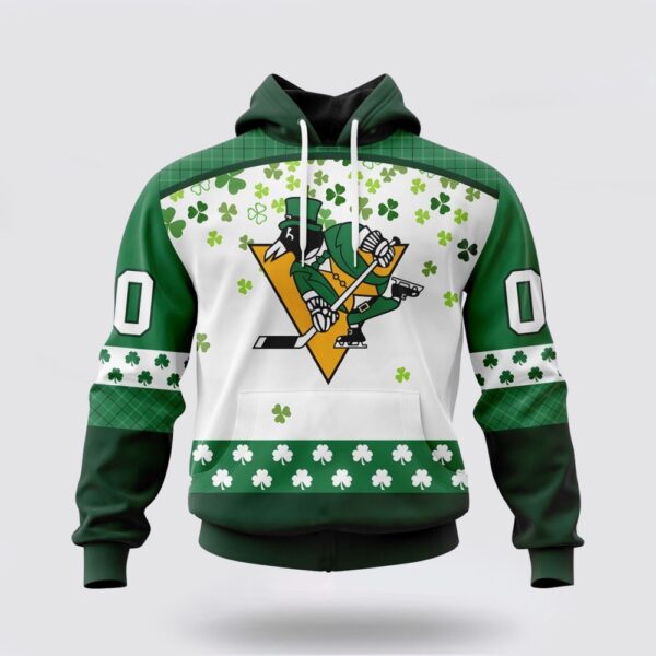 Personalized NHL Pittsburgh Penguins All Over Print Hoodie Special Design For St Patrick Day Hoodie