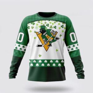 Personalized NHL Pittsburgh Penguins Crewneck Sweatshirt Special Design For St Patrick Day Sweatshirt 1