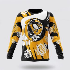 Personalized NHL Pittsburgh Penguins Crewneck Sweatshirt Special Grateful Dead Gathering Flowers Design Sweatshirt 1