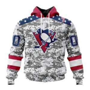 Personalized NHL Pittsburgh Penguins Hoodie Special Camo Design For Veterans Day Hoodie 1