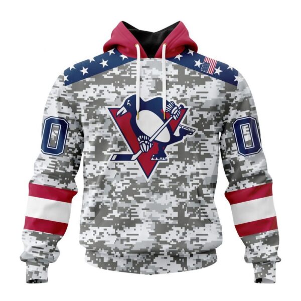 Personalized NHL Pittsburgh Penguins Hoodie Special Camo Design For Veterans Day Hoodie