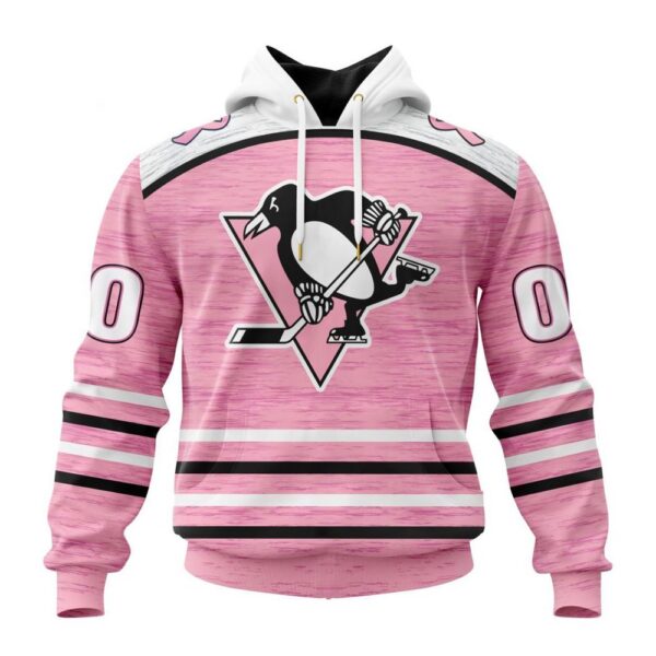 Personalized NHL Pittsburgh Penguins Hoodie Special Pink Fight Breast Cancer Design Hoodie