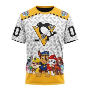 Personalized NHL Pittsburgh Penguins T Shirt Special PawPatrol Design T Shirt 1