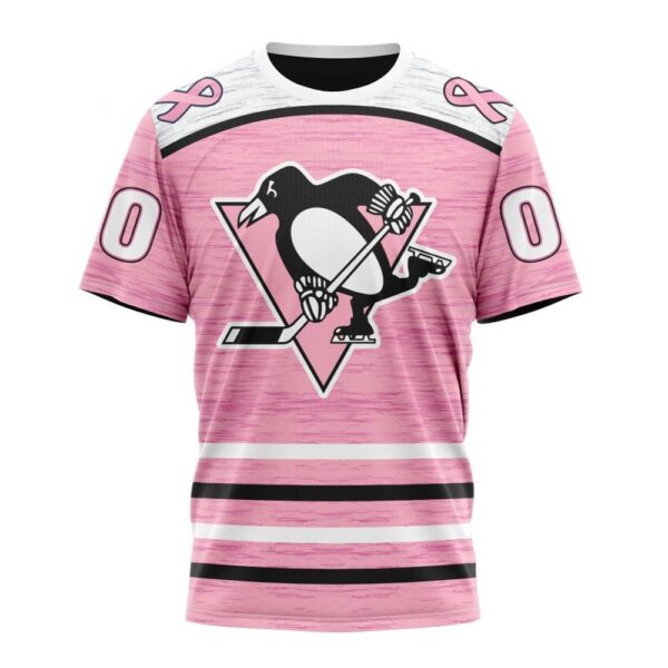 Personalized NHL Pittsburgh Penguins T-Shirt Special Pink Fight Breast Cancer Design T-Shirt