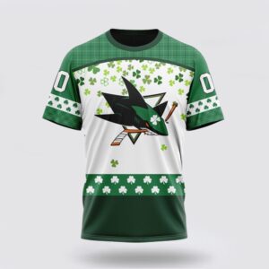 Personalized NHL San Jose Sharks 3D T Shirt Special Design For St Patrick Day T Shirt 1