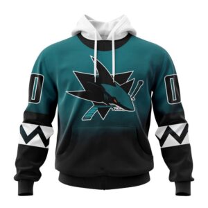 Personalized NHL San Jose Sharks All Over Print Hoodie New Gradient Series Concept Hoodie 1
