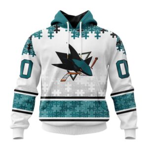 Personalized NHL San Jose Sharks All Over Print Hoodie Special Autism Awareness Design With Home Jersey Style Hoodie 1