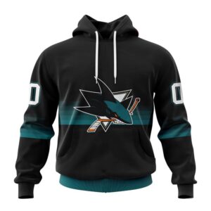 Personalized NHL San Jose Sharks All Over Print Hoodie Special Black And Gradient Design Hoodie 1