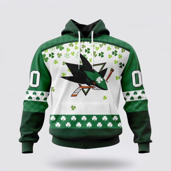 Personalized NHL San Jose Sharks All Over Print Hoodie Special Design For St Patrick Day Hoodie