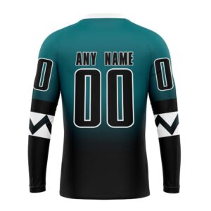 Personalized NHL San Jose Sharks Crewneck Sweatshirt New Gradient Series Concept 2