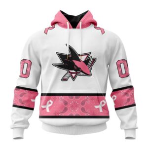 Personalized NHL San Jose Sharks Hoodie In Classic Style With Paisley In October We Wear Pink Breast Cancer Hoodie 1