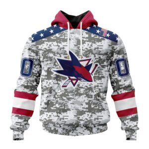 Personalized NHL San Jose Sharks Hoodie Special Camo Design For Veterans Day Hoodie 1