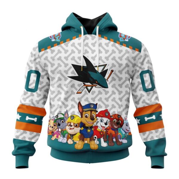 Personalized NHL San Jose Sharks Hoodie Special PawPatrol Design Hoodie