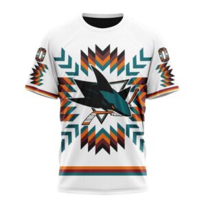 Personalized NHL San Jose Sharks Special Design With Native Pattern T Shirt 1