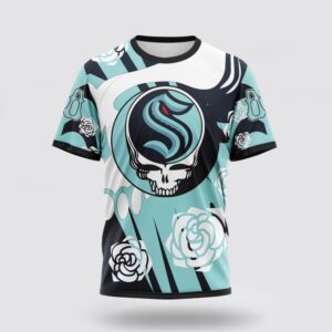 Personalized NHL Seattle Kraken 3D T Shirt Special Grateful Dead Gathering Flowers Design T Shirt 1