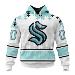 Personalized NHL Seattle Kraken All Over Print Hoodie Special Autism Awareness Design With Home Jersey Style Hoodie 1