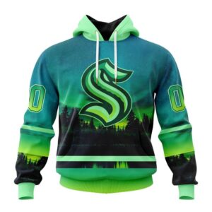 Personalized NHL Seattle Kraken All Over Print Hoodie Special Design With Northern Light Full Printed Hoodie 1