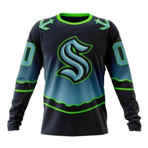 Personalized NHL Seattle Kraken Crewneck Sweatshirt New Gradient Series Concept 1