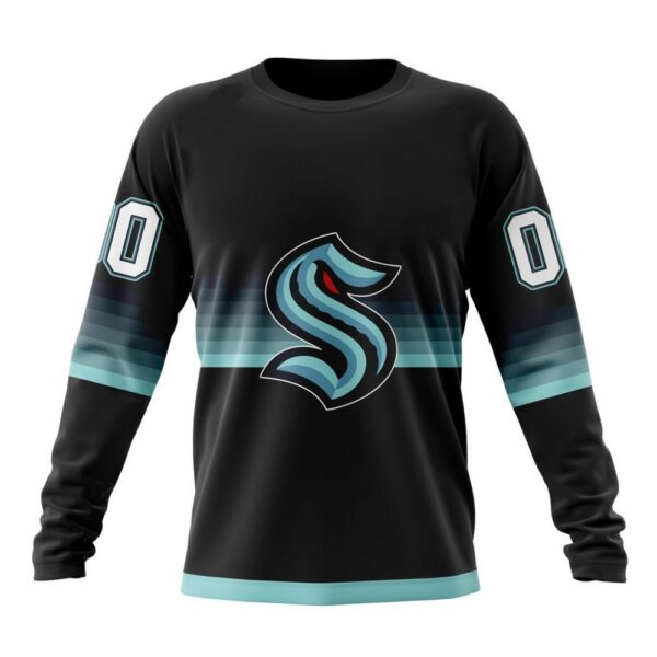 Personalized NHL Seattle Kraken Crewneck Sweatshirt Special Black And Gradient Design