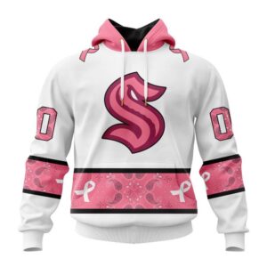 Personalized NHL Seattle Kraken Hoodie In Classic Style With Paisley In October We Wear Pink Breast Cancer Hoodie 1