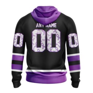 Personalized NHL Seattle Kraken Hoodie Special Black Hockey Fights Cancer Kits Hoodie 2