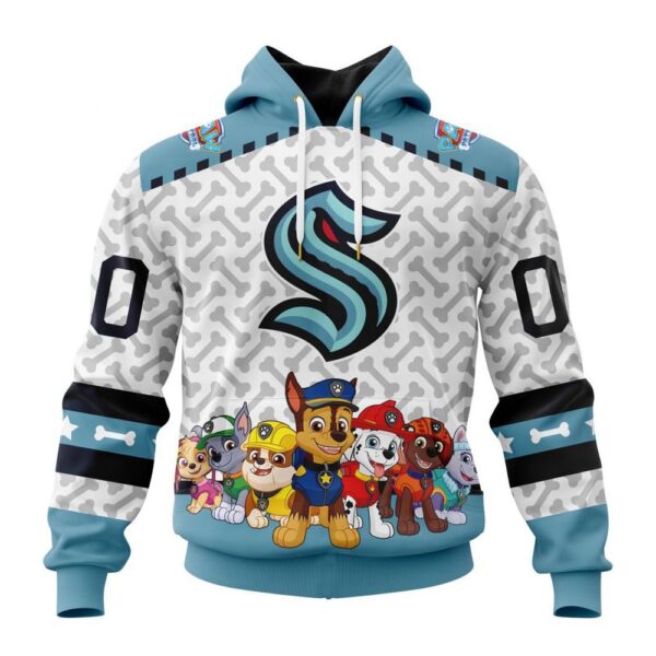 Personalized NHL Seattle Kraken Hoodie Special PawPatrol Design Hoodie