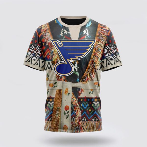 Personalized NHL St Louis Blues 3D T Shirt Special Native Costume Design T Shirt