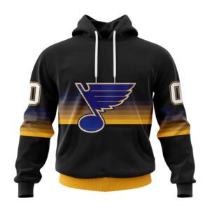 Personalized NHL St Louis Blues All Over Print Hoodie Special Black And Gradient Design Hoodie 1