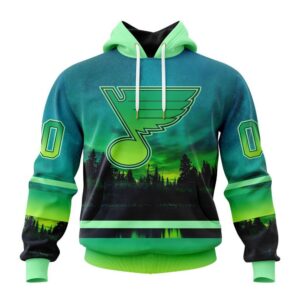 Personalized NHL St Louis Blues All Over Print Hoodie Special Design With Northern Light Full Printed Hoodie 1
