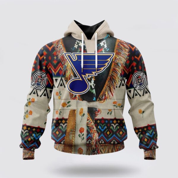 Personalized NHL St Louis Blues All Over Print Hoodie Special Native Costume Design Hoodie